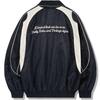 Gubin Color Block Pattern Baseball Jacket - Navy