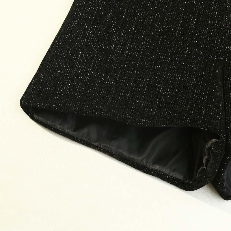 High Waist Shorts Women's Thick Double-breasted Wide-leg Pants