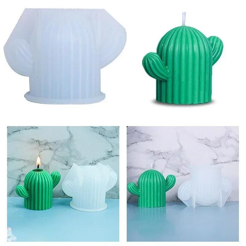 Handmade Molds Creative Shape Cactus Candle Mold Silicone Mold Soap Candle Making Tool Epoxy Resin Mold Simulation Plant Decor