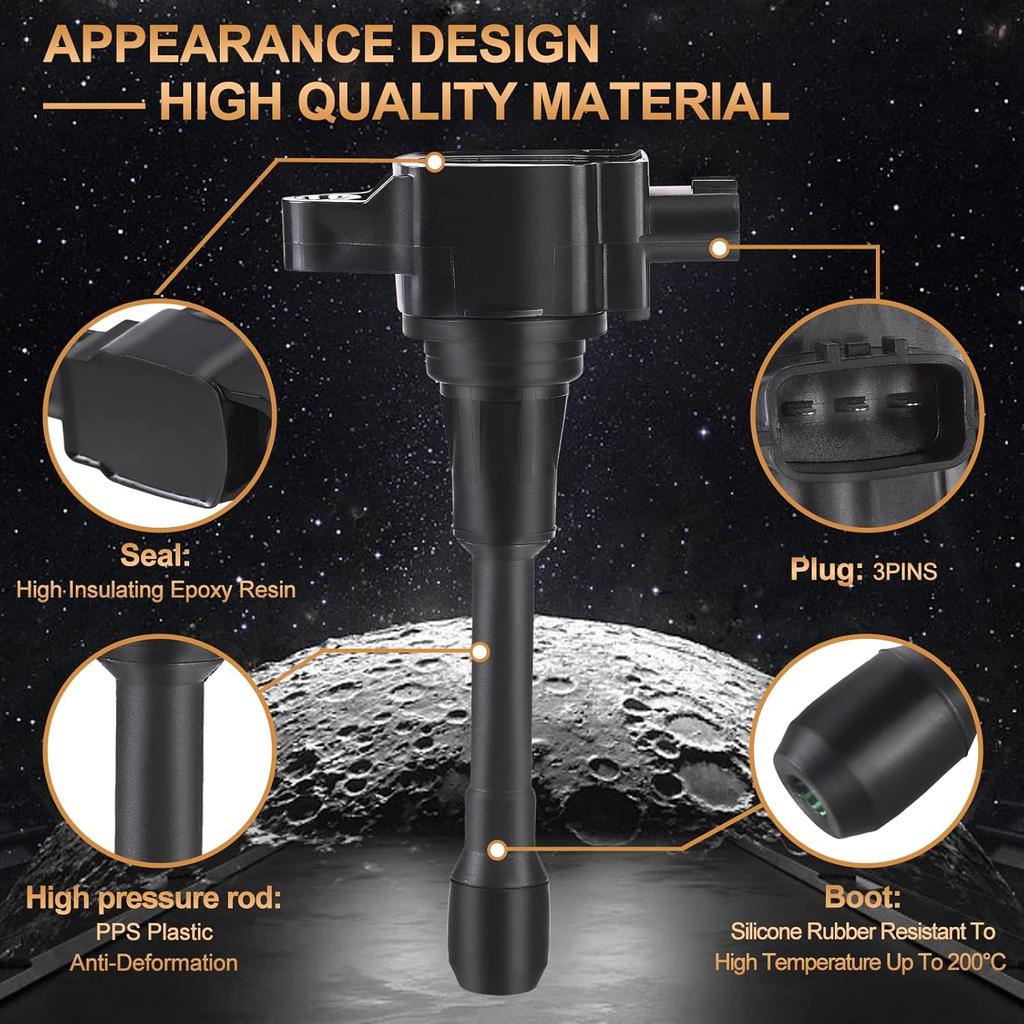 Ignition Coil Pack Compatible with Infiniti Nissan FX50 M56 Altima Cube Rogue Sentra Tiida Versa X-Trail L4 1.6L 1.8L 2.0L 2.5L Replaces# UF549 C1696