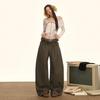 American Floral Balloon Pants - Women's Elastic Waist, Loose, Tie-Up, Slimming, Wide-Leg Design for Autumn & Winter