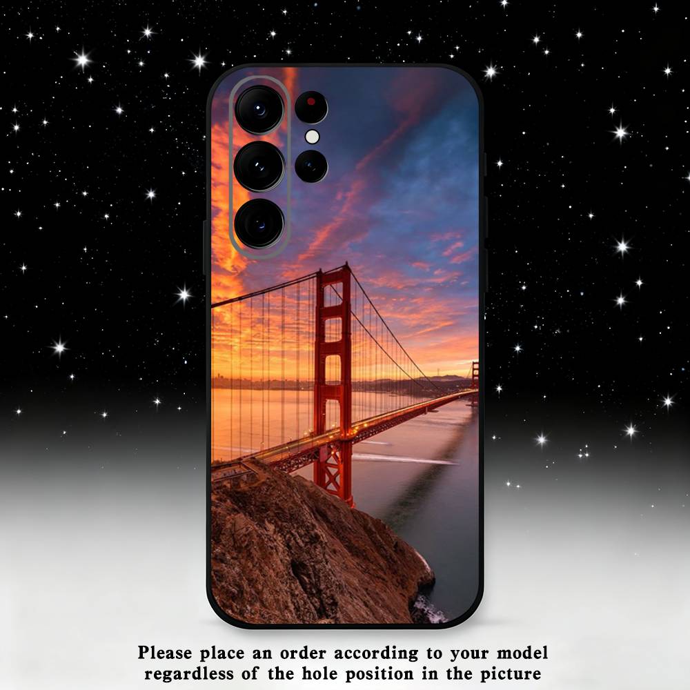 USA Golden Gate Bridge  Phone Case For Samsung S25,S24,S21,S22,S23,S30,Ultra,S20,Plus,Fe,Lite,Note,10 Black Soft Shell
