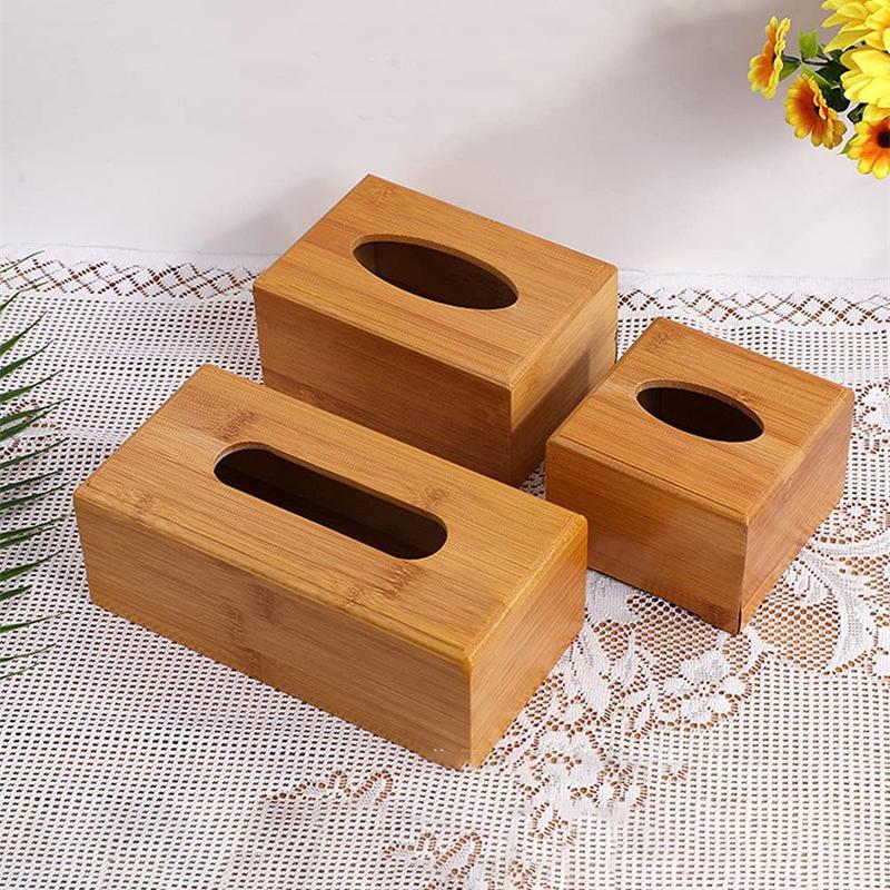 Wooden Tissue Box Modern Minimalist Design Tissue Box Holder Wood Tissue Case For Hotel Restaurant Hotel Office Easy-Refill