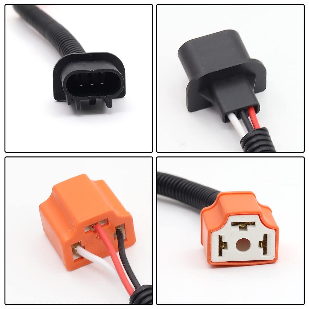 Biqing H13 9008 till H4 9003 Strålkastare Eftermontering Kabelhärva, 2 ST Kompatibel med J-E-E-P