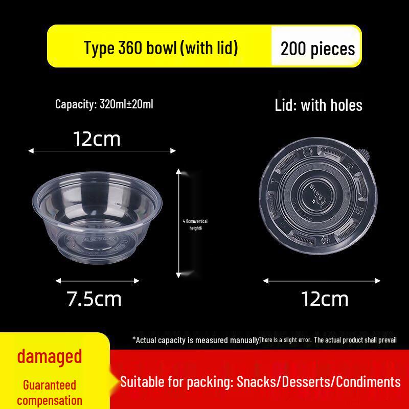 ZISIZ Disposable Plastic Takeout Bowl