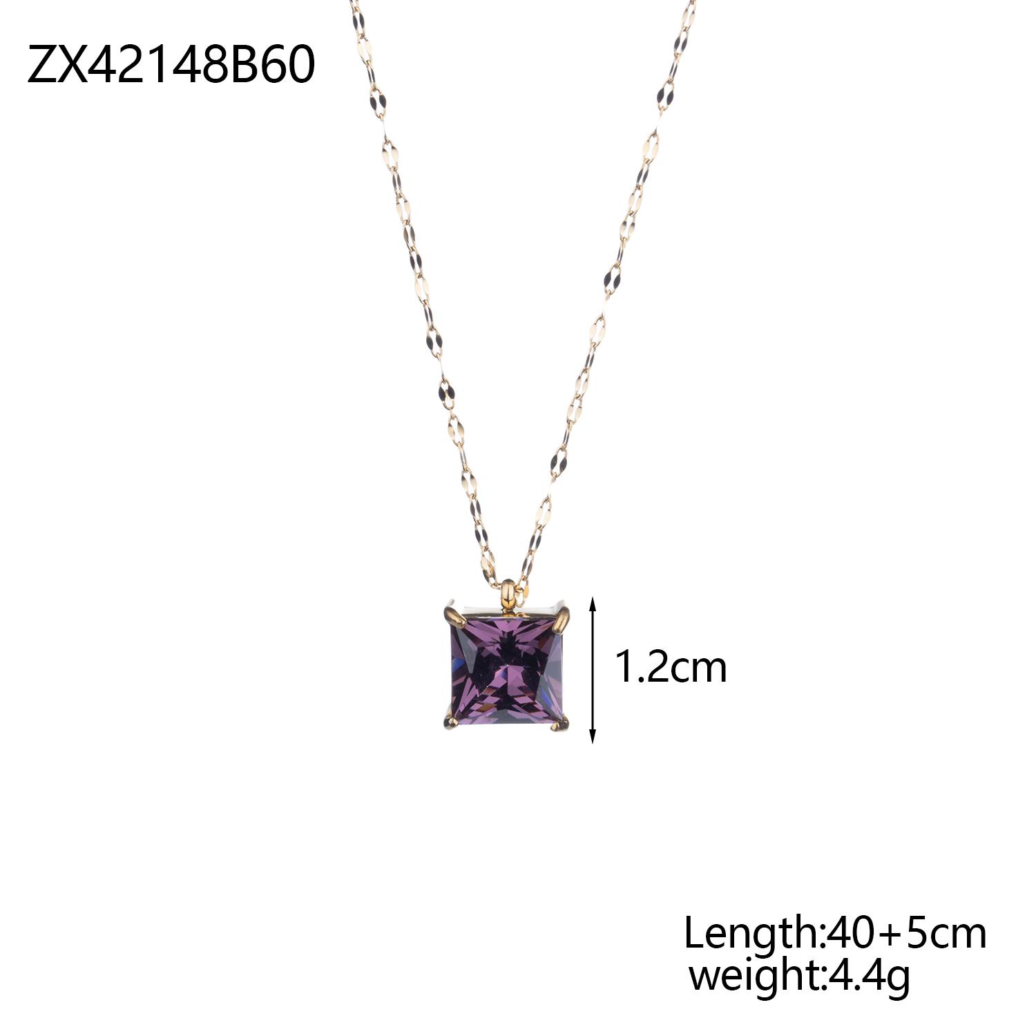 

CARLIDANA Chunky Purple Natural Stone Stainless Steel Heart Pendant Necklace Fashion Pearl Necklace Set for Women Jewelry