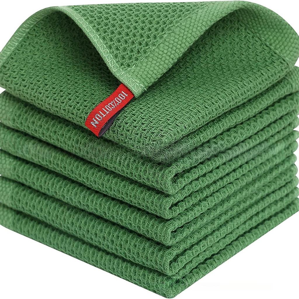 Honeycomb 100% Cotton Kitchen Towels Ultra Soft Absorbent Reusable Washable Household Dish Cloths Cleaning Towels