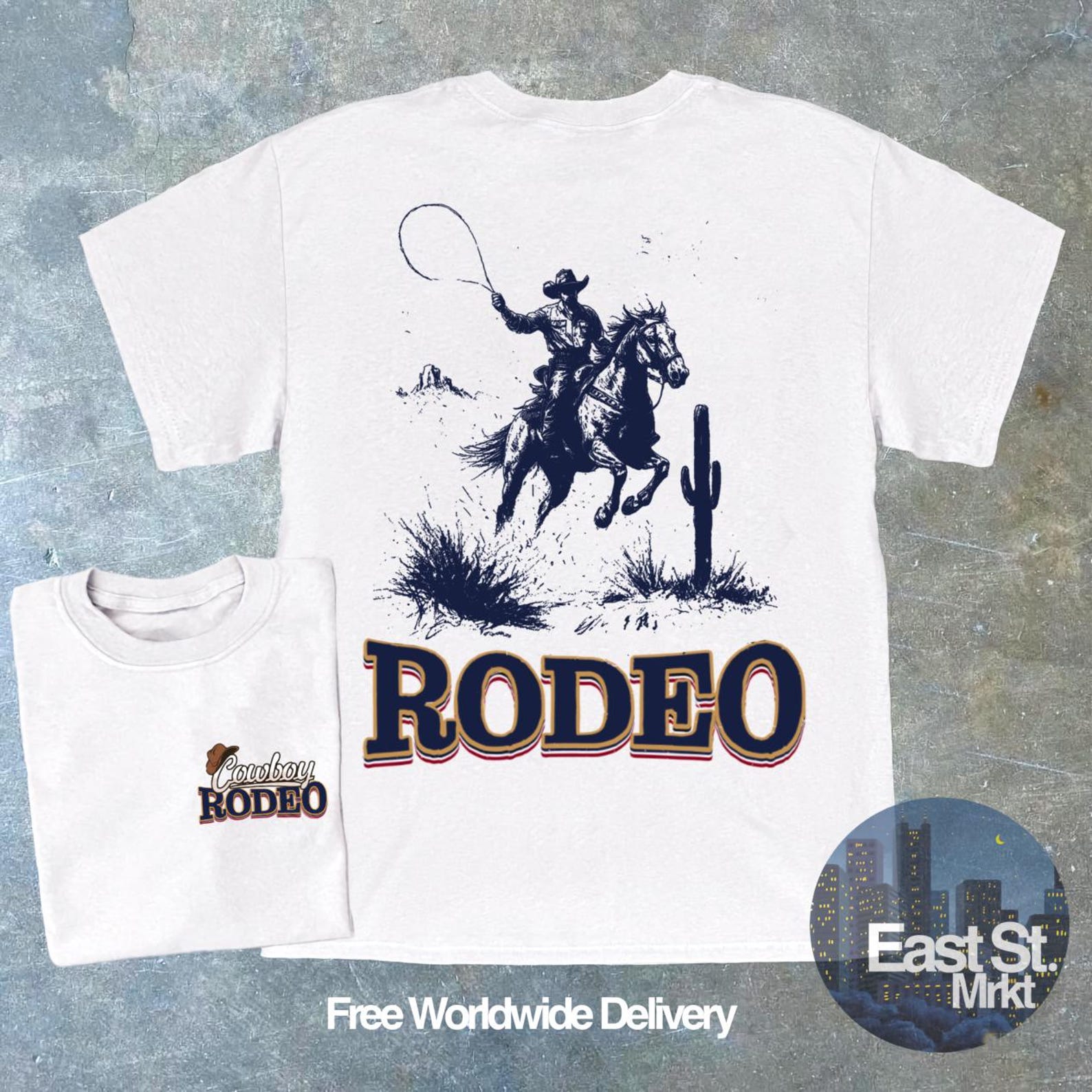 Vintage Rodeo Cowboy T-shirt: Western Style Tee M