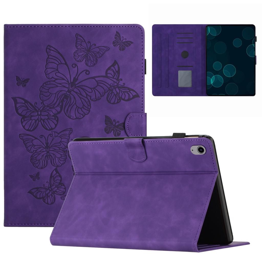 Applicable To iPad Air 11 Tablet Leather Case Samsung Tab A9 Frosted Butterfly Embossed Card Holder Lenovo HD8