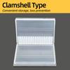 Mini Transparent Plastic Tool Storage Container 20-Hole Parts Box for Rotary File Milling Cutter Nail Tool Polishing Organization