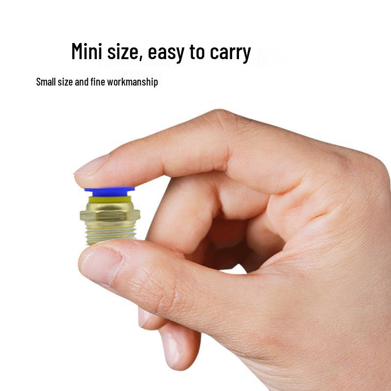 Pneumatic Quick-Connect Air Hose Fitting: PC4/6-M5, PC8-M6/M8/M10M12