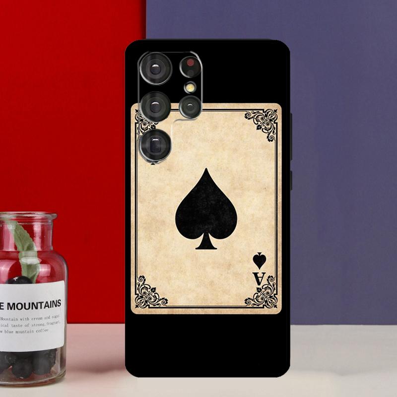 Ace of Spades Poker Card Funda Case For Samsung Galaxy S25 Ultra S9 S10 S20 S21 S22 Plus S23 FE S24 Ultra Phone Cover