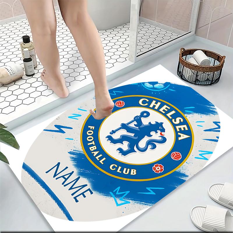 Custom Name Chelsea FC Crest Carpet Rug Customizable Soft Washable Anti-Slip Home Living Room Sofa Mats Personalized Rug. 0909218