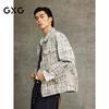 GXG Men's Grey Jacquard Denim Jacket