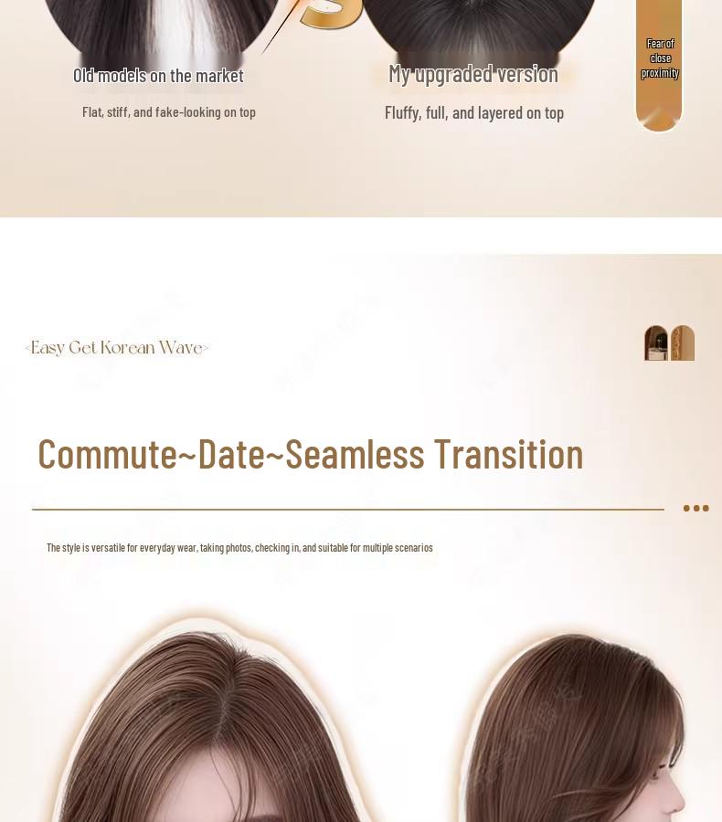 Women's Natural Long Full Cap Wig with Realistic Large Waves and Seamless Middle Part Bangs