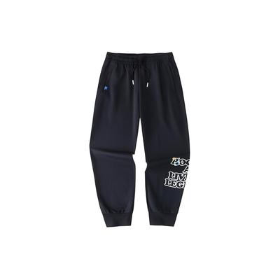 Basketball Series Letter Mid-Waist Tapered Knitted Sports Pants Men Pants Basic-Black 152421305-2