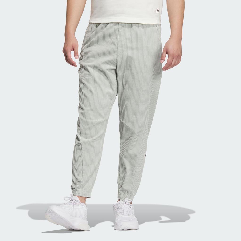 adidas Lounge Knitted Sweatpants Men's Silver Gray Moderate Cuffed Pants IQ1390