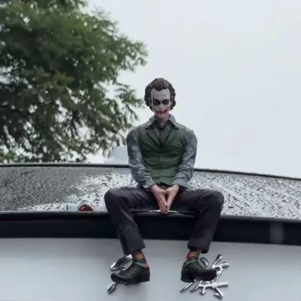 Roof Decoration Joker Heath Ledger Sitting Posture Figures Car Doll Tail And Pendant Model Statue Collectable Toys HOT Kid Friendly Entertaining Fun