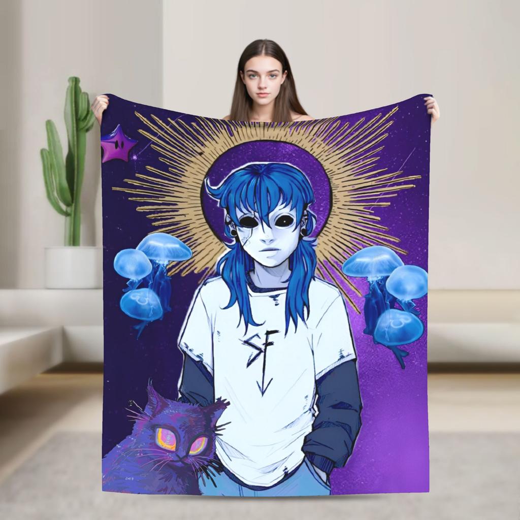 Sally Face Sal Fisher SF Plush Blankets Game Gothic Creative Throw Blankets for Home 150*125cm Ultra-Soft