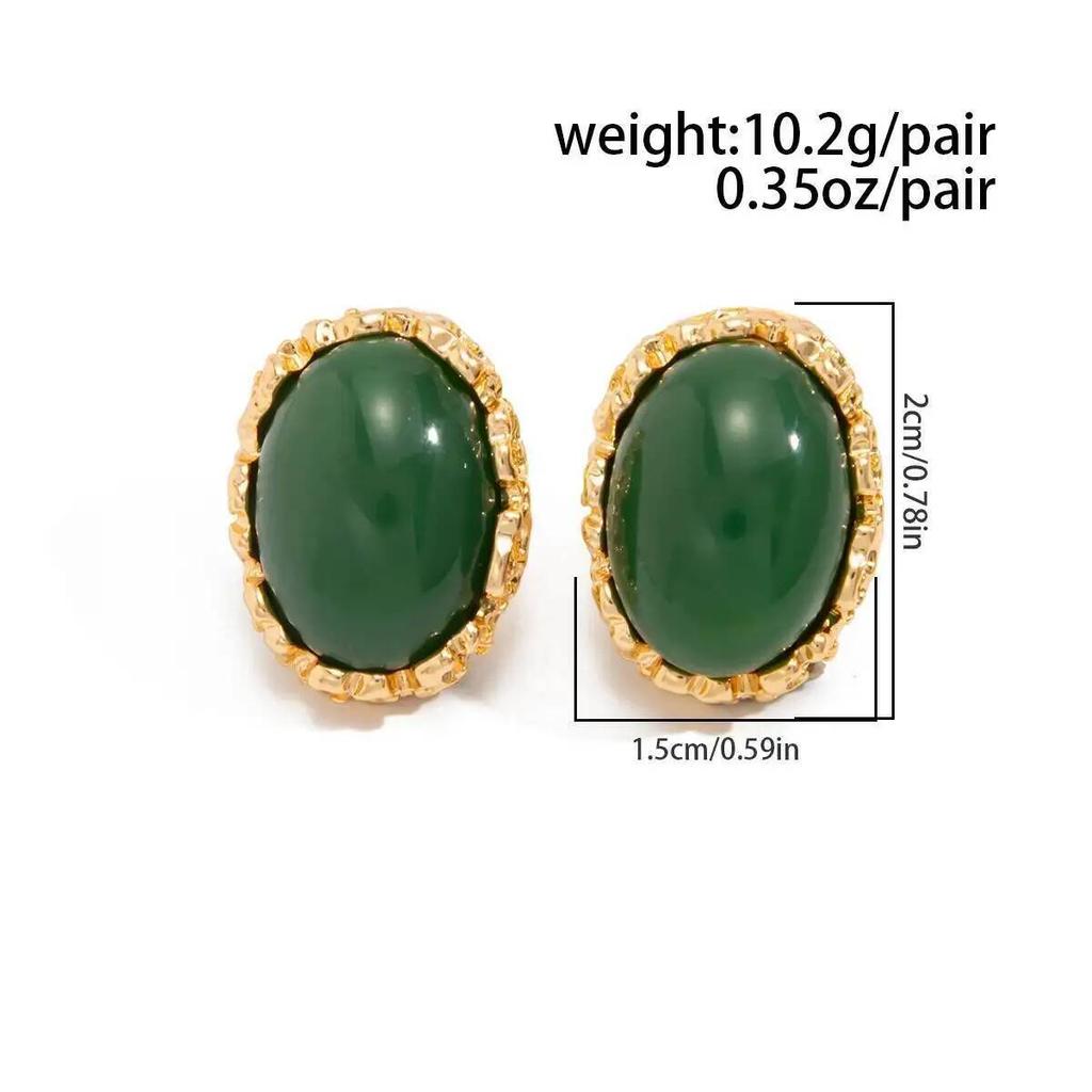 SHIXIN 3 Colors Vintage Irregular Resin Stud Earrings Women Bohemian Temperament Geometric Piercing Earring Daily Party Jewelry