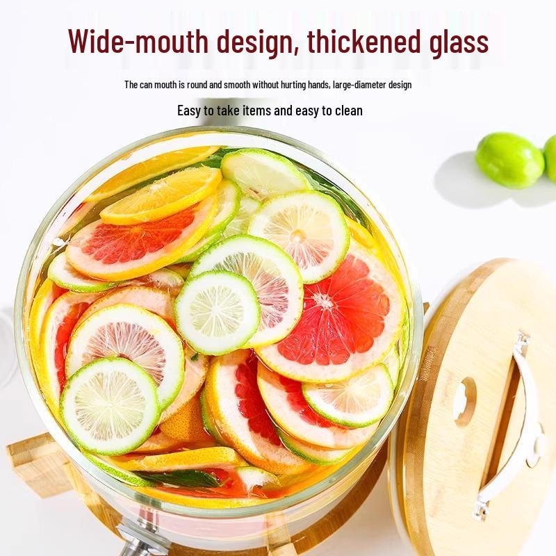 Glass Beverage Dispenser: High-Temperature Resistant Lemonade, Tea, and Juice Container