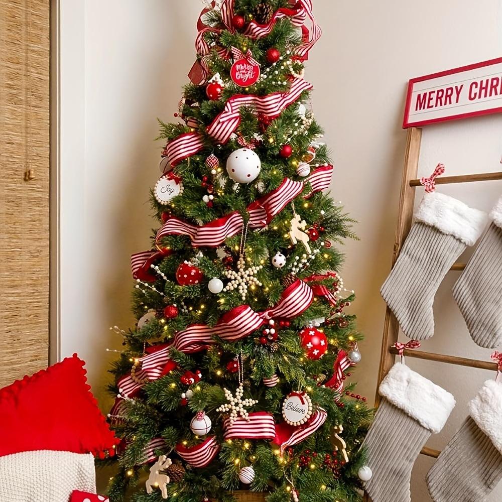 5 Yards Red Plaid Ribbons Christmas Decor Ribbon Handmade Bow Ribbon New Year Party Gift Wrapping Ribbon Xmas Decorations