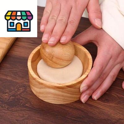 Wooden Wood Dumpling Skin Maker Pastry Tool Round Shape Dumpling Wrapper Skin Making Mold DIY Reusable Dough Pressing Tool