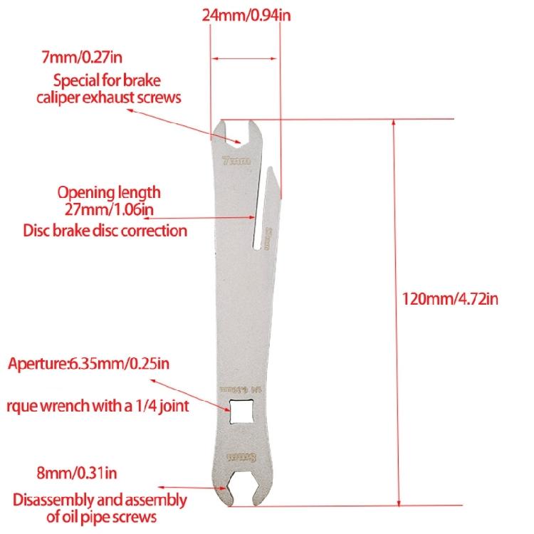 7-8mm Open End Bicycles Brake Pad Wrench Mountain Bike Brake Locking Correction Tool Disc Flattening Correction Wrench