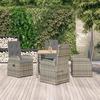 VidaXL Garden Dining Set 5 Pcs Grey Cushions Wicker, Dining Set, Room Set 3157583