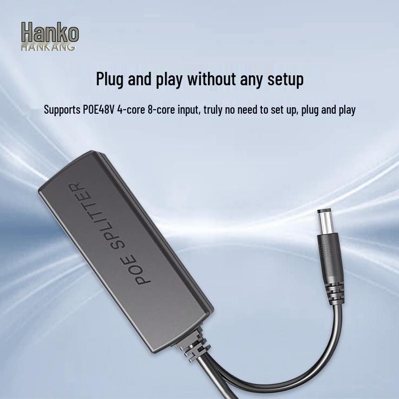 Rainproof POE Splitter 48V to 12V/15V/24V, 2A Gigabit Ethernet for Outdoor Network Monitoring