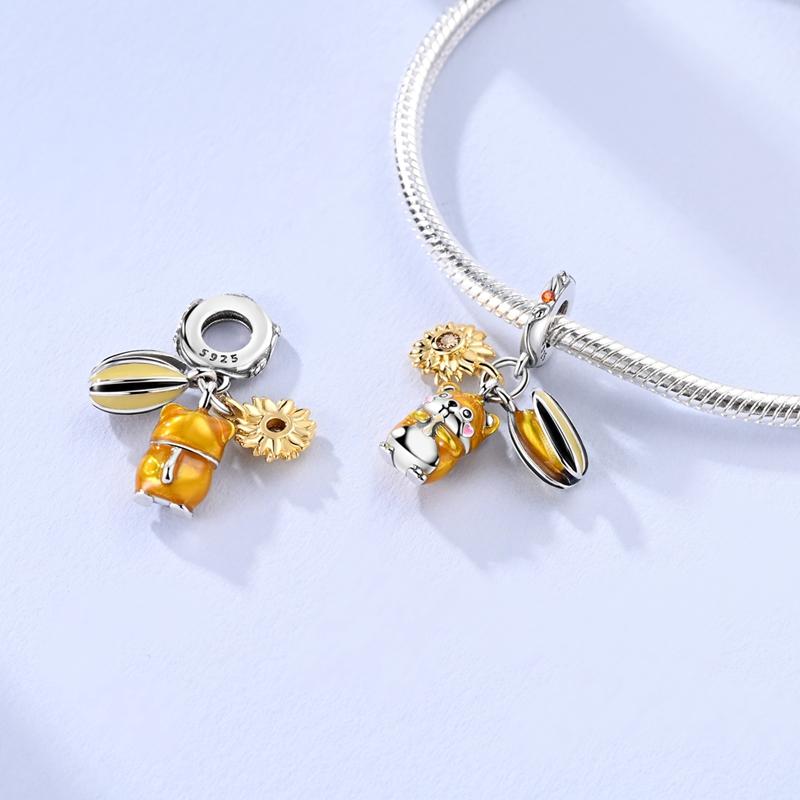 Original Copper Animal Series Charms Giraffe Dog Squirrel Koi Fish Beads Pendants Fit Bracelets Diy Jewelry Gift