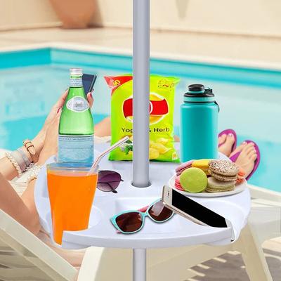 CYBeach Parasol Parasolnik, z 4 Uchwytami na Kubki i 4 Siatkami na Przekąski, Odpowiedni na Plaże, Tarasy, Ogrody i Baseny