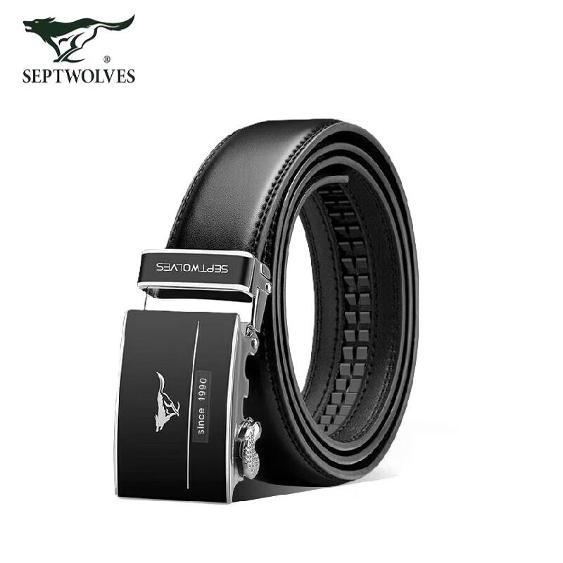 SEPTWOLVES Men s Cowhide Automatic Buckle Belt 110cm