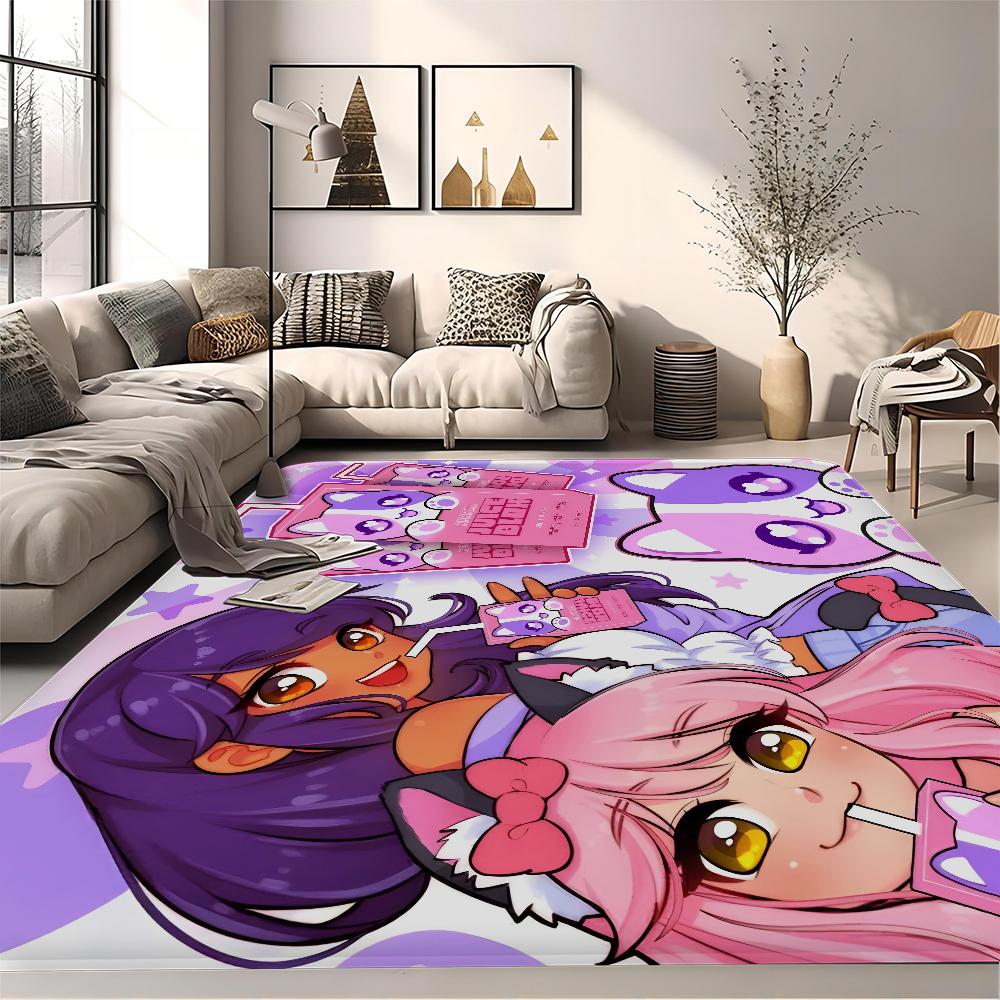Cute Aphmau with Wings Long Rugs Cheaper Anti-slip Modern Living Room Balcony Printed Bedside Area Rugs