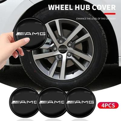4Pcs 56mm Car Wheel Stickers Center Hub Cap Car Emblem Badge Decal For Mercedes Benz AMG GLC GLE GLB W205 W203 W211 W212 W213