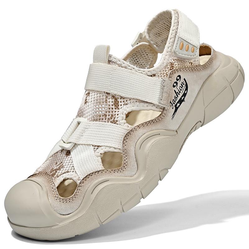 Сшитые вручную летние мужские сандалии, дышащая повседневная обувь для мужчин, пляжные сандалии 39