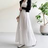 Women's Summer Fashion with High Waist Skirt Loose Thin A Line Version Skirt Pleated Skirt