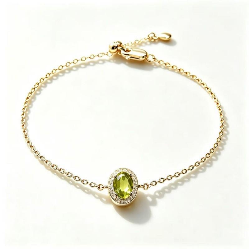 Womens Colorful Gemstone Bracelet Adjustable Oval Gem Jewelry