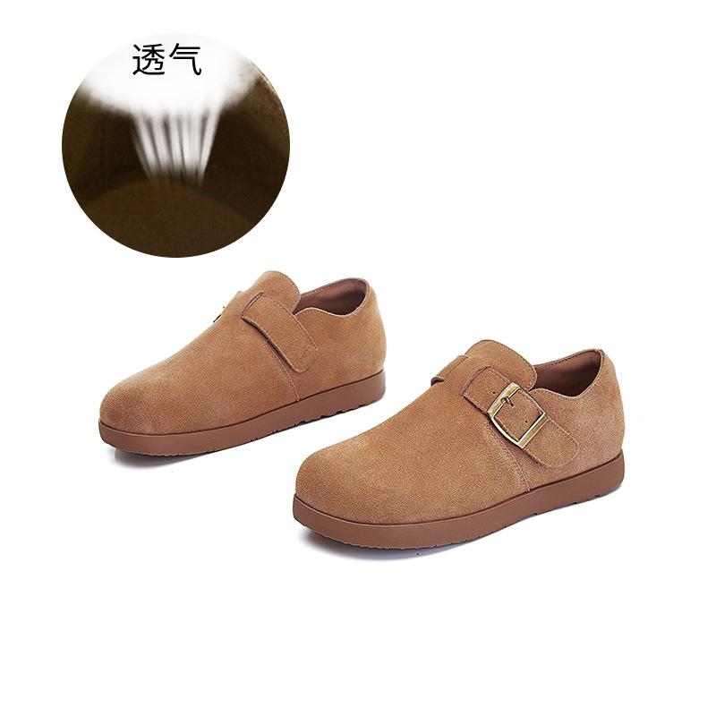 2025 autumn leather single shoes new shoes women's shoes versatile retro sports flats casual all-inclusive white shoes
