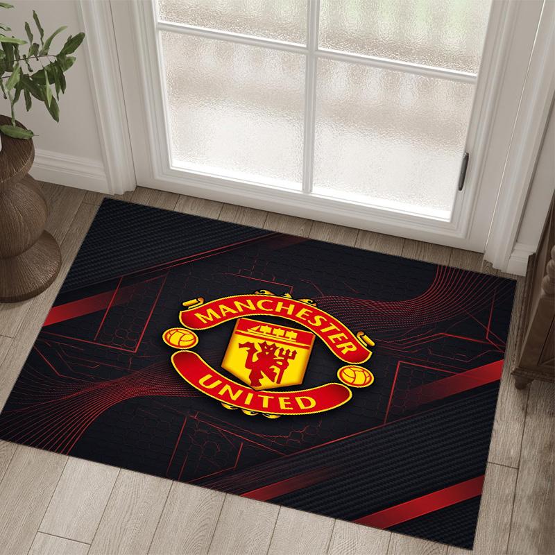 Manchester United Design Crystal Velvet Carpet Cozy Non?Slip Printed Rug For Bedroom Living Room Entrance