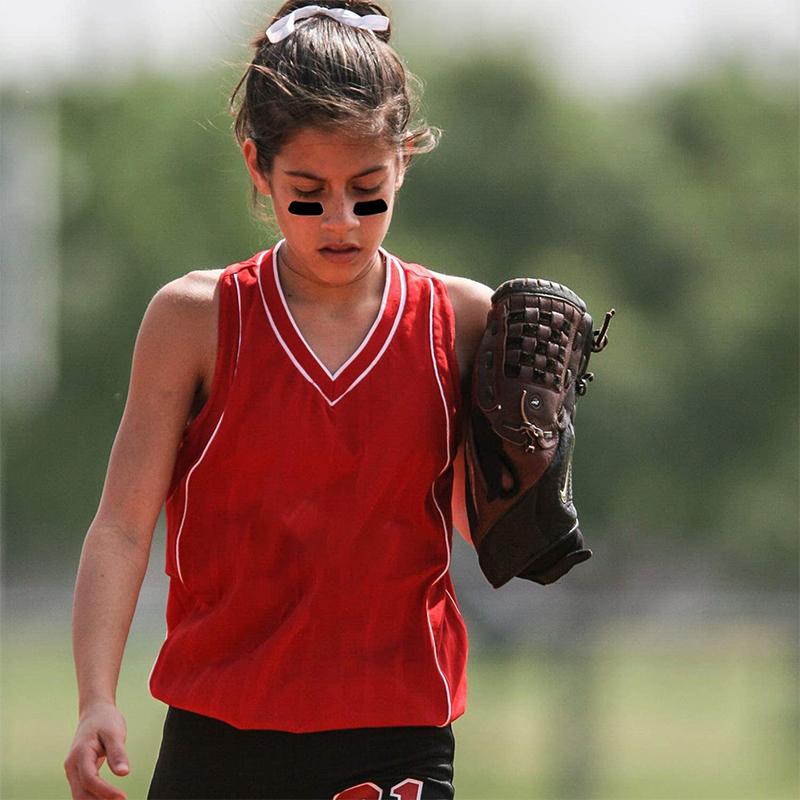 Baseball Eye Black Stickers 100Pcs Breathable Under Eye Football Strips Sports Eye Stickers For Girls Boys Adults Kids Sport