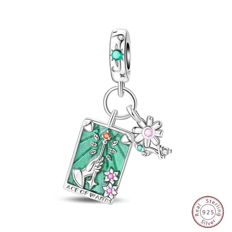 Copper Beaded Pendant Sun Moon Star Magic Tarot Vitality Suitable For Original 3Mm Bracelet Women Exquisite Jewelry