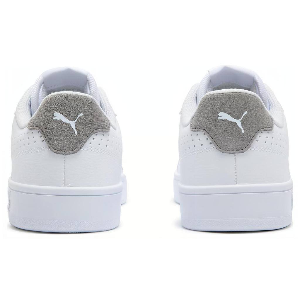 Puma Grounded Perf Simple Comfortable Shock Absorption Wear Resistant Low Top Sneakers Unisex Sneakers Silver White 398418-05