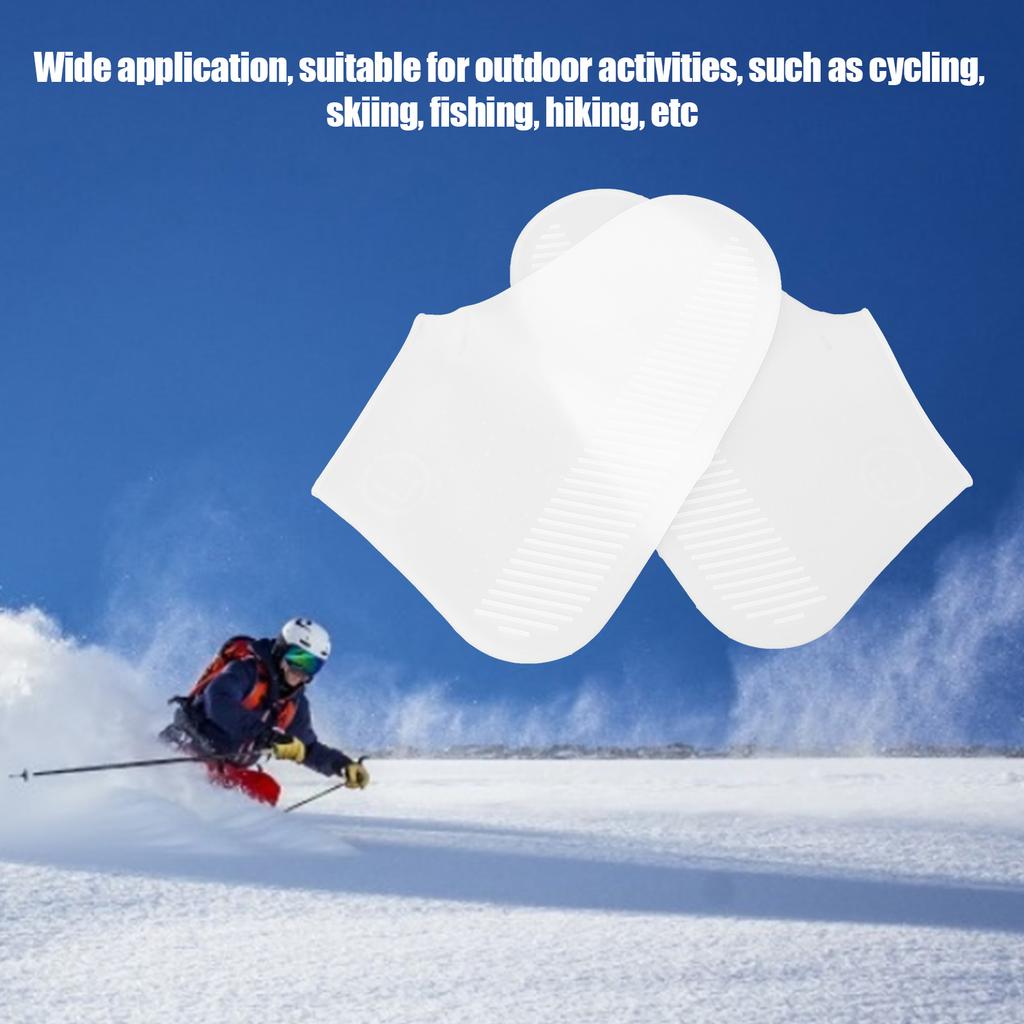Silicone Rain Shoe Covers Waterproof Snow Shoe Protectors Non Slip Foldable Shoes Boots Overshoes White