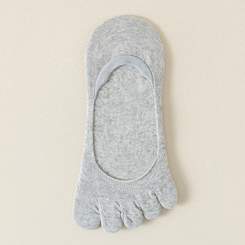 Women's Summer Thin Solid Color Mesh Boneless Anti Pilling Invisible Five Finger Socks
