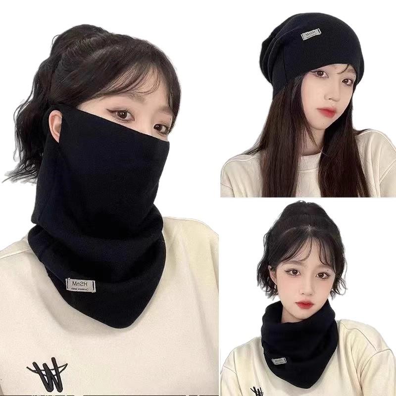 Autumn & Winter Versatile Women's Scarf with Ear-Hanging Face Mask and Warm Neck Gaiter
