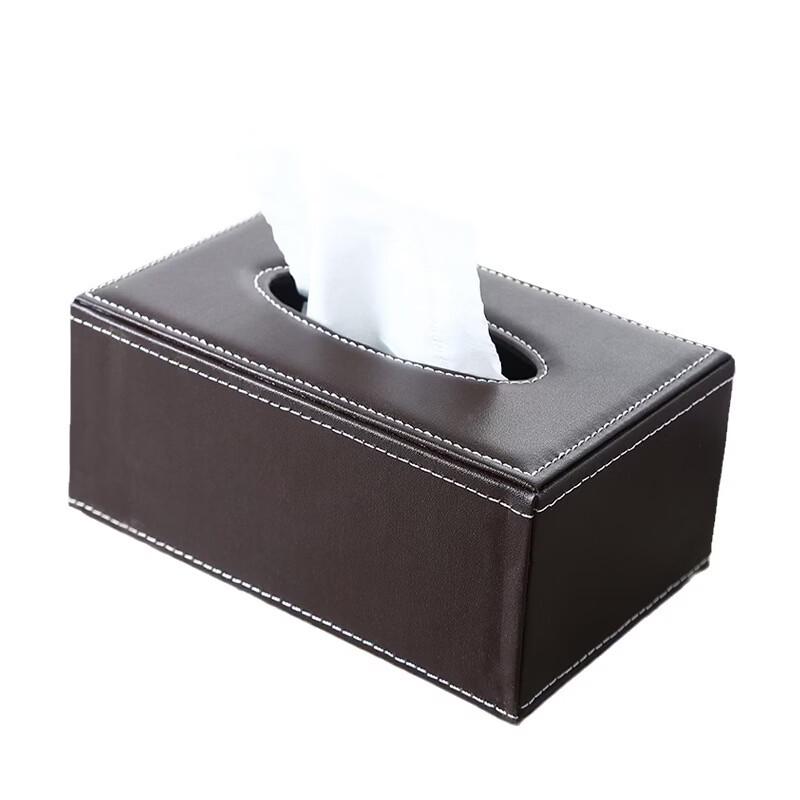 Zhishi Black Leather Multi-functional Tissue Box