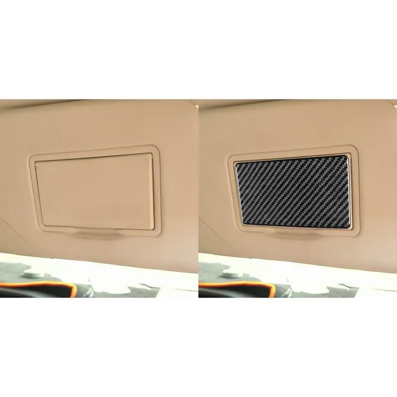 Carbon Fiber Car Accessories Vanity Makeup Mirror Panel Modified Interior Trim Cover Sticker For Ford Focus MK3 2012-2018