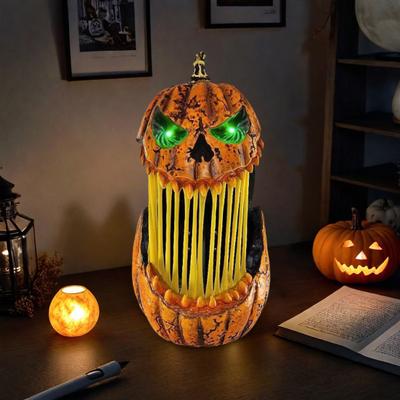 Halloweenská dýňová světelná dekorace Otevřená ústa Rozšiřitelná Strašidelná dýňová lucerna se svítícím efektem