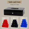 Metal Cash Box Money Steel Tin Security Petty Key Lockable 3 Sizes 3 Colour